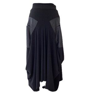 Joseph Ribkoff Black Draped Midi Skirt with Pockets
